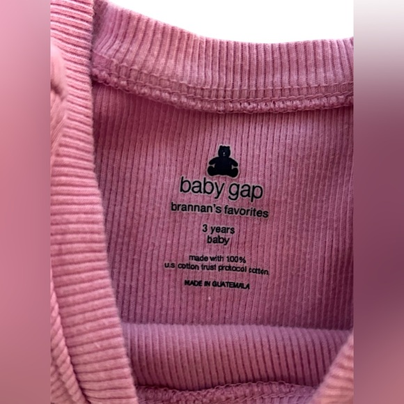 Baby Gap Flutter Sleeve Ribbed Mauve T Shirt with Ruffle Accents- 3T - Picture 3 of 4